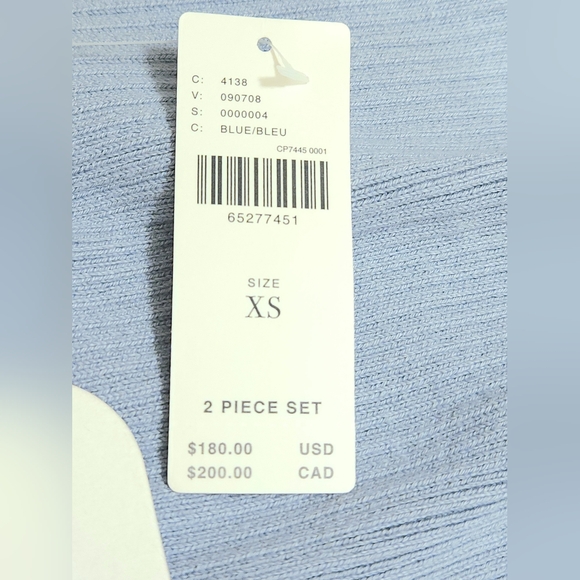 NWT Anthropologie Flat White 2Pc Ribbed Sweater Dress XS Blue Grey Retails $180 - Picture 10 of 16